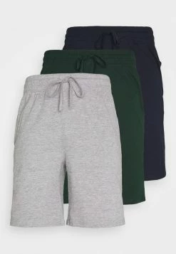 Pier One 3 PACK - Pyjama Bottoms - Dark Blue /mottled Dark Grey/dark Green
