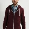 Pier One Zip-up Sweatshirt - Bordeaux Melange